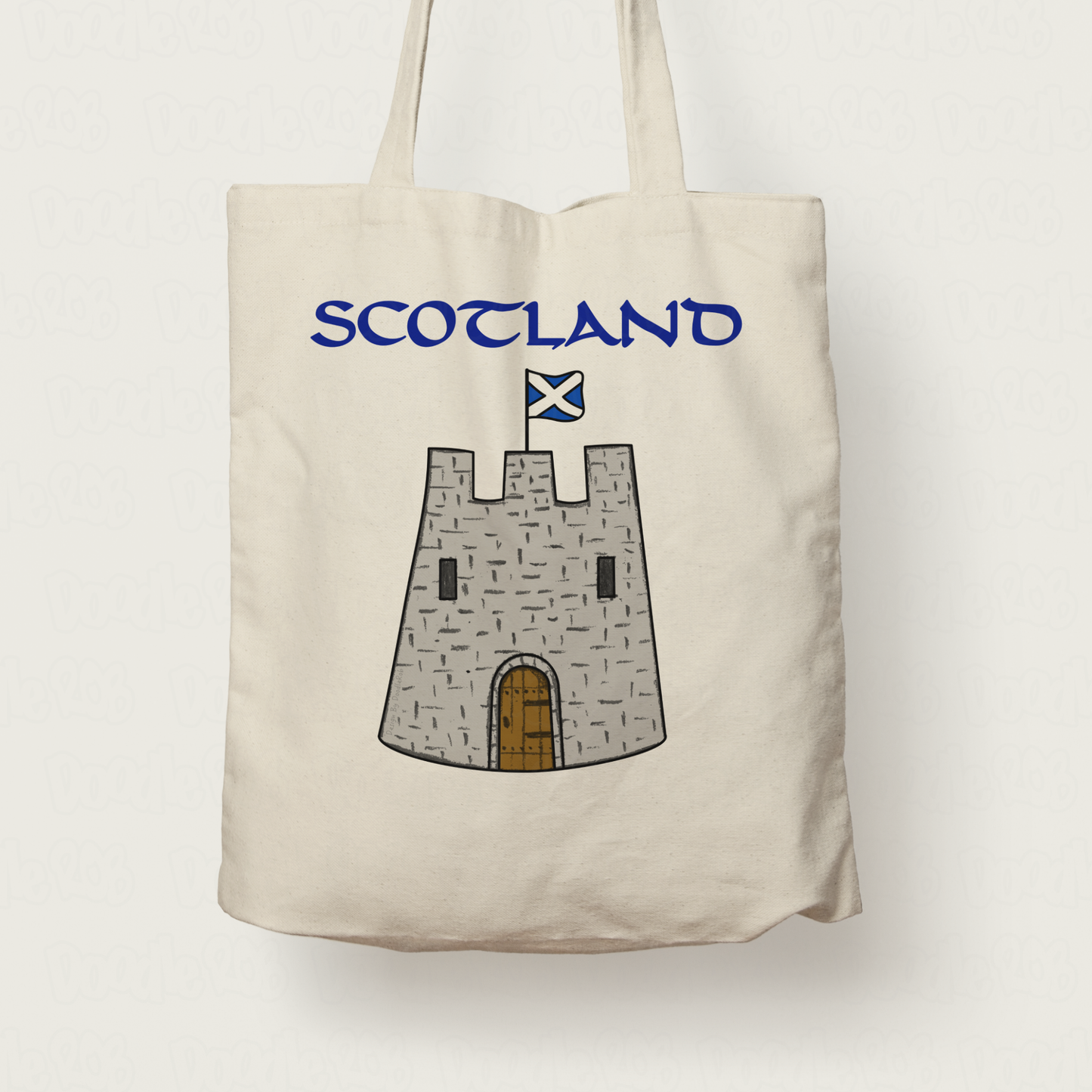 Scottish Castle Tote Bag - Castle With Scotland Flag - St Andrew's Day Gift