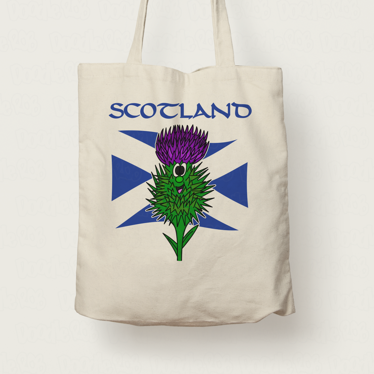 Scottish Flag Thistle Tote Bag - Funny Scotland Tote Bag - St Andrew's Day Gift