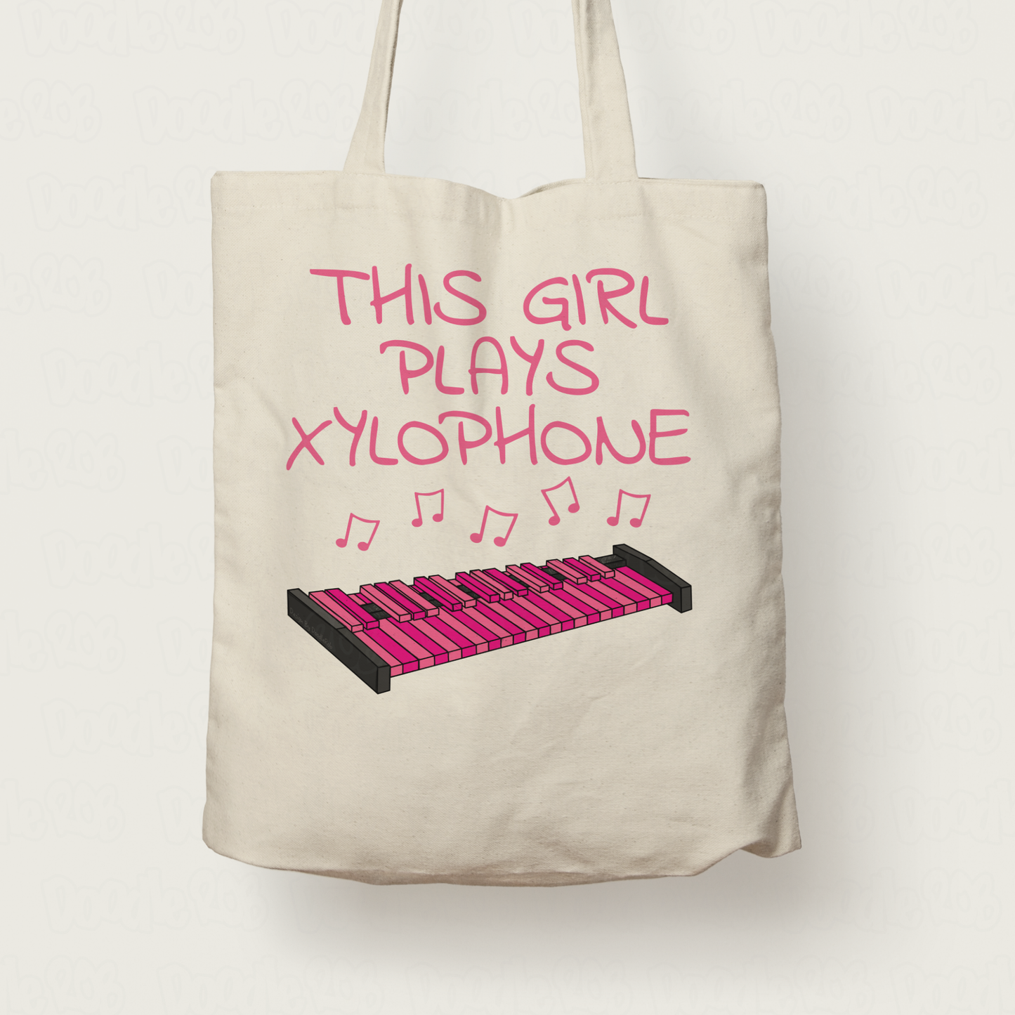 Pink Xylophone Tote Bag - This Girl Plays Xylophone - Female Xylophonist - Percussionist Gift For Her