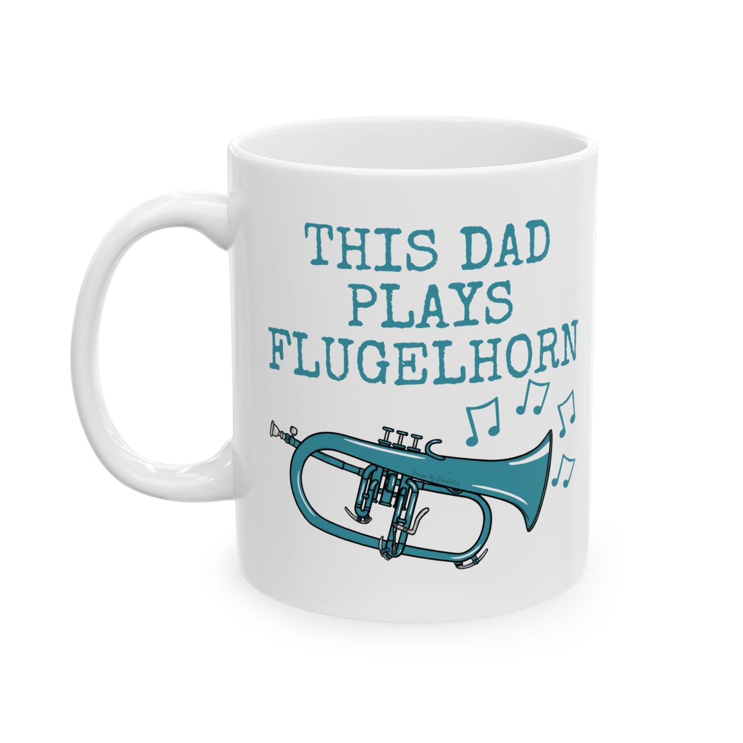 Dad Flugelhorn Mug - This Dad Plays Flugelhorn - Father's Day Brass Musician Gift (USA)