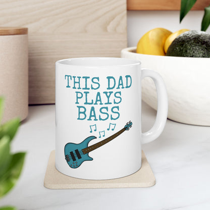 Dad Bass Guitar Mug - This Dad Plays Bass - Father's Day Bassist Gift (USA)