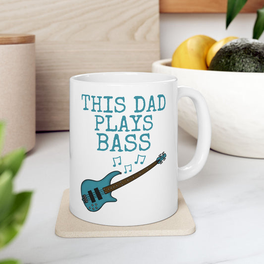 Dad Bass Guitar Mug - This Dad Plays Bass - Father's Day Bassist Gift (USA)