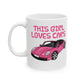 Girl's Sports Car Mug - This Girl Loves Cars - Female Car Enthusiast (USA)