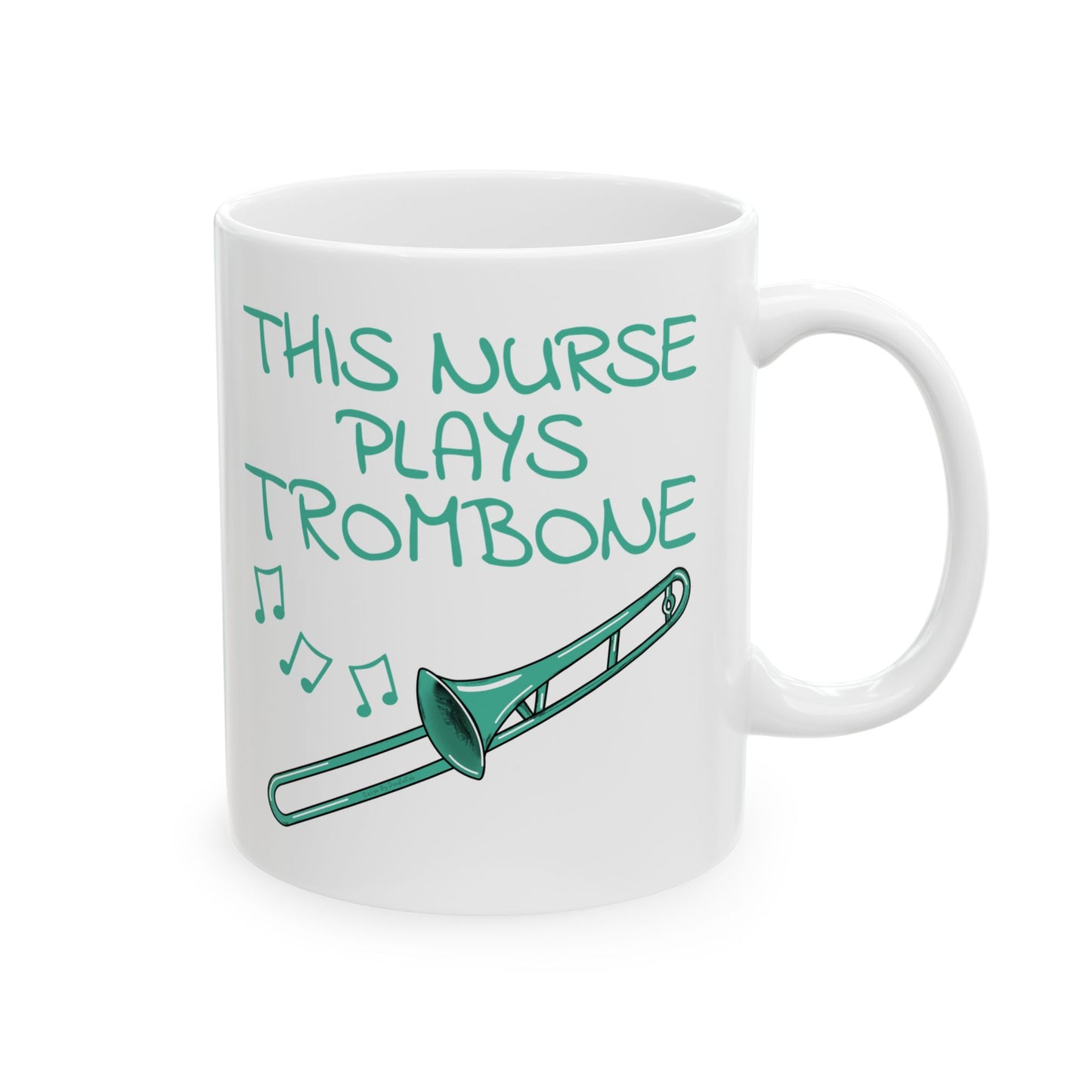 Nurse Trombone Mug - This Nurse Plays Trombone - Brass Musician Gift For Nurse (USA)