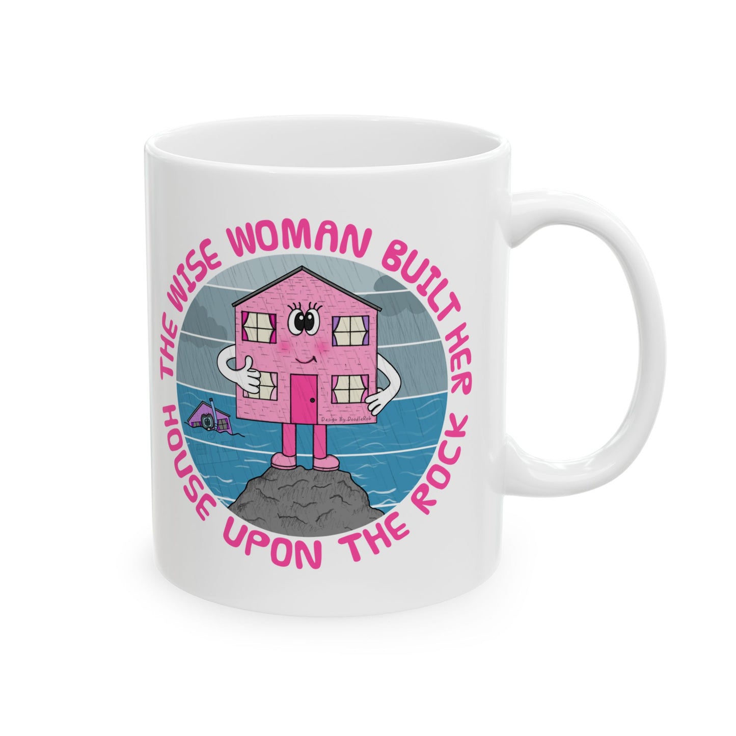 Funny Christian Mug - The Wise Woman Built Her House Upon The Rock - Church Gift For Her (USA)