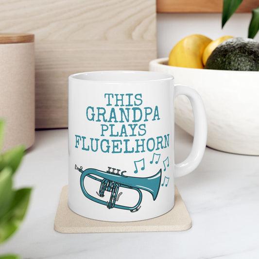 Grandpa Flugelhorn Mug - This Grandpa Plays Flugelhorn - Father's Day Brass Musician Gift (USA)