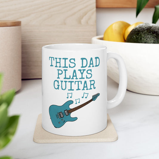 Dad Electric Guitar Mug - This Dad Plays Guitar - Father's Day Guitarist Gift (USA)