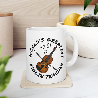 Violin Teacher Mug - World's Greatest Violin Teacher - String Teacher Gift (USA)