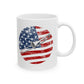 USA Flag Trombone Mug - Patriotic Trombonist Mug - 4th July Musician Gift