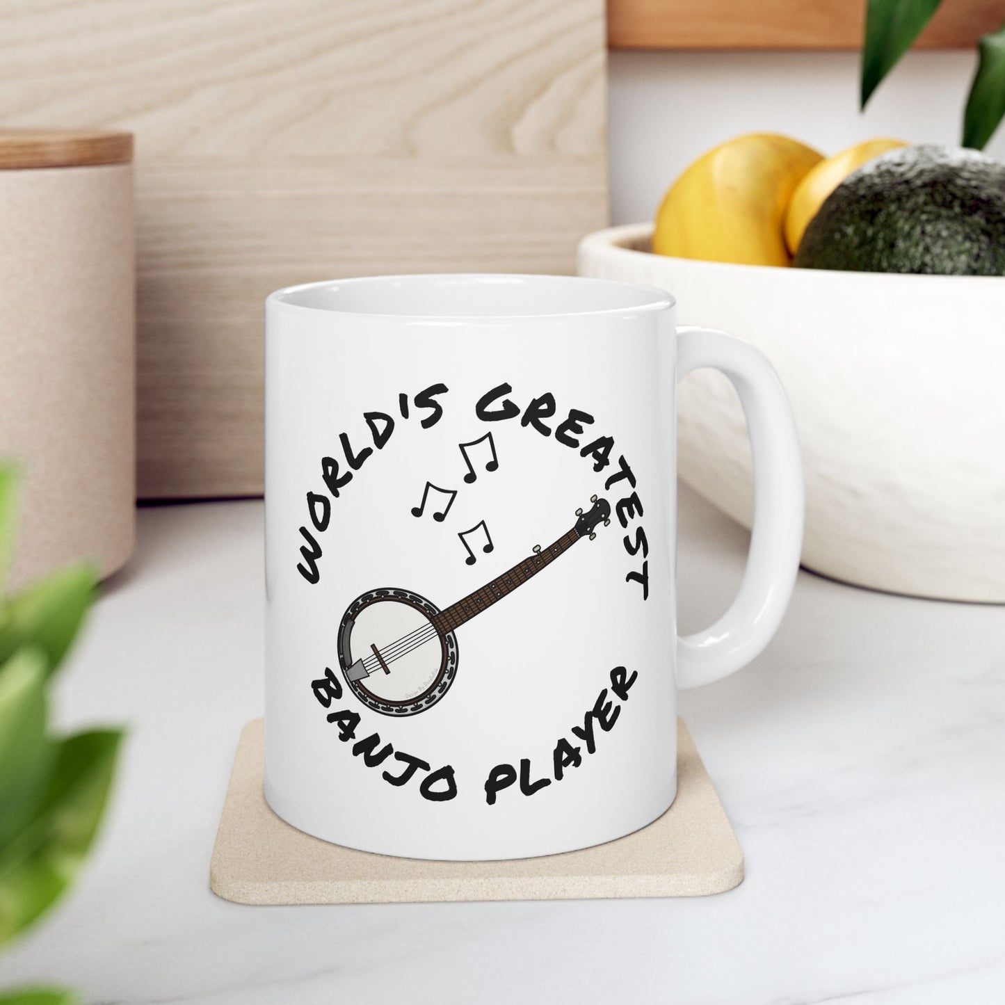 Banjo Mug - World's Greatest Banjo Player - Banjoist Mug - Folk Musician Gift (USA)