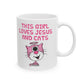 Christian Cat Mug For Women - This Girl Loves Jesus And Cats - Gift For Cat Lover - Cute Church Mug (USA)