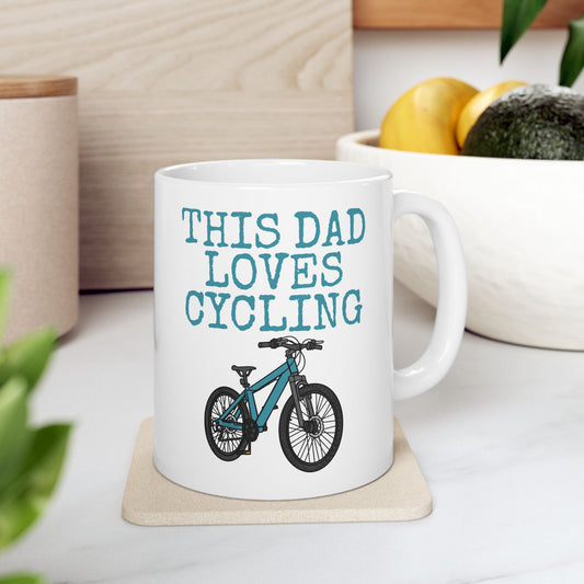 Dad Bicycle Mug - This Dad Loves Cycling - Cycling Enthusiast Gift For Dad (USA)