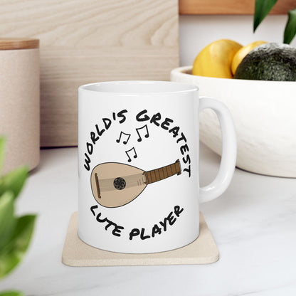 Lute Player Mug - World's Greatest Lute Player - Gift For Lutenist - Folk Musician Mug (USA)