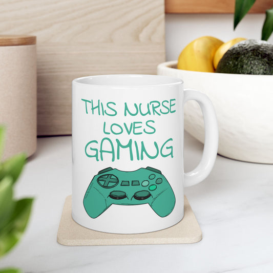 Nurse Gamer Mug - This Nurse Loves Gaming - Video Gamer Gift For Nurse (USA)