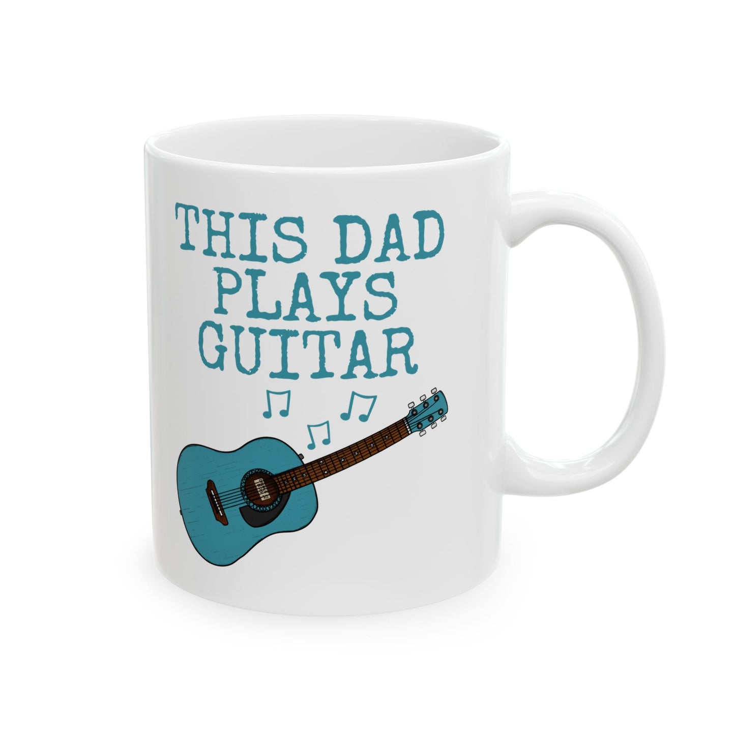 Dad Acoustic Guitar Mug - This Dad Plays Guitar - Father's Day Guitarist Gift (USA)