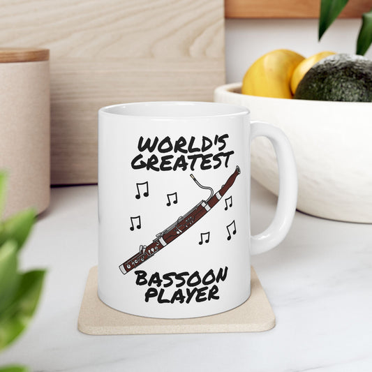 Bassoonist Mug - World's Greatest Bassoon Player - Woodwind Teacher Gift (USA)