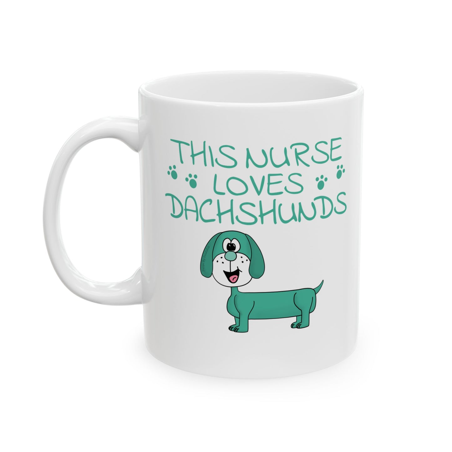 Nurse Dachshund Dog Mug - This Nurse Loves Dachshunds - Cute Dog Gift For Nurse (USA)