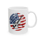 USA Flag Violin Mug - Patriotic Violinist Mug - 4th July Musician Gift