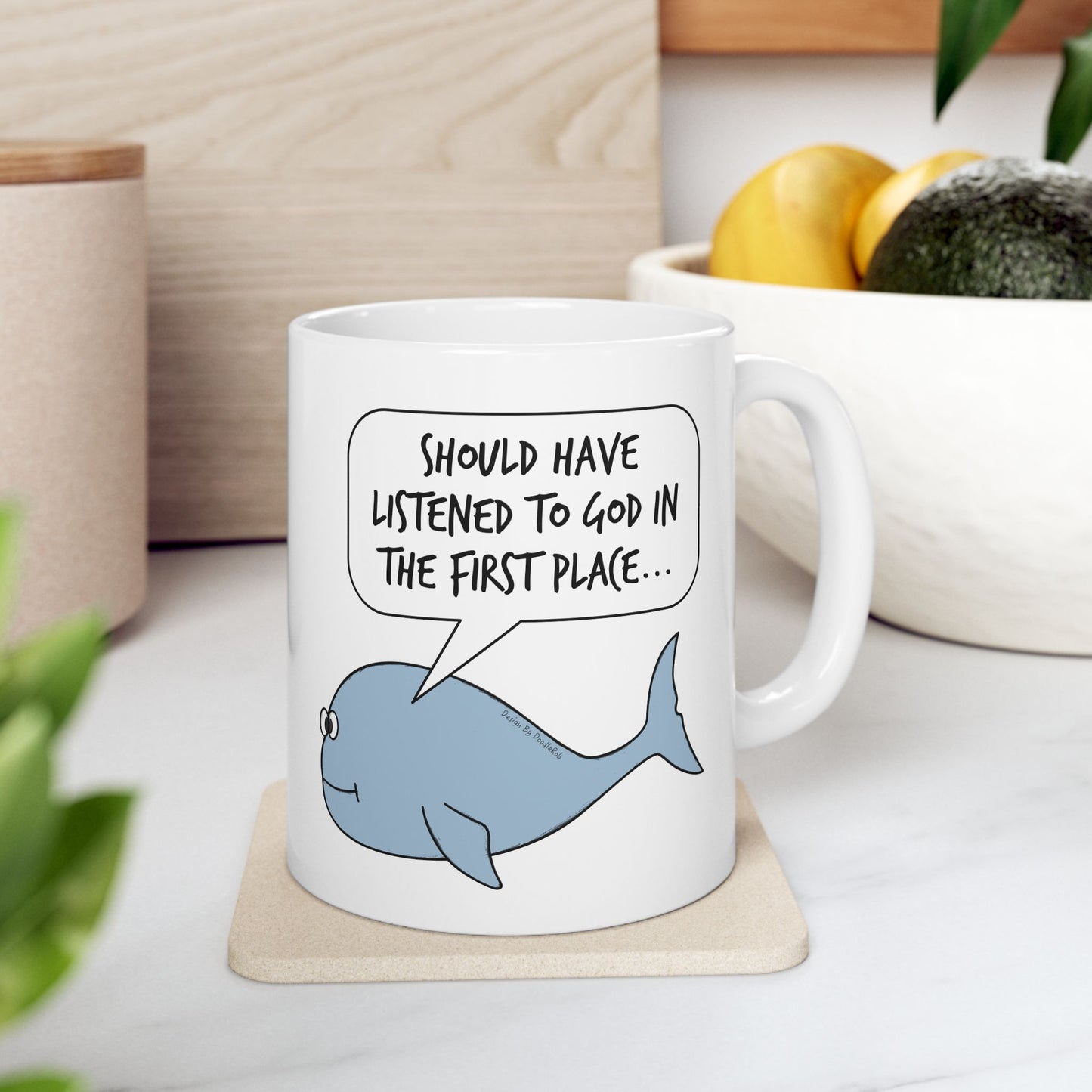 Jonah And The Whale Mug - Should Have Listened To God - Funny Christian Mug - Church Pastor Gift (USA)