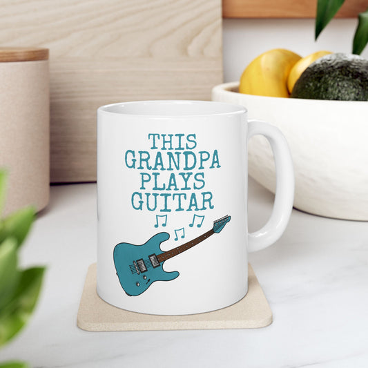 Grandpa Electric Guitar Mug - This Grandpa Plays Guitar - Father's Day Guitarist Gift (USA)
