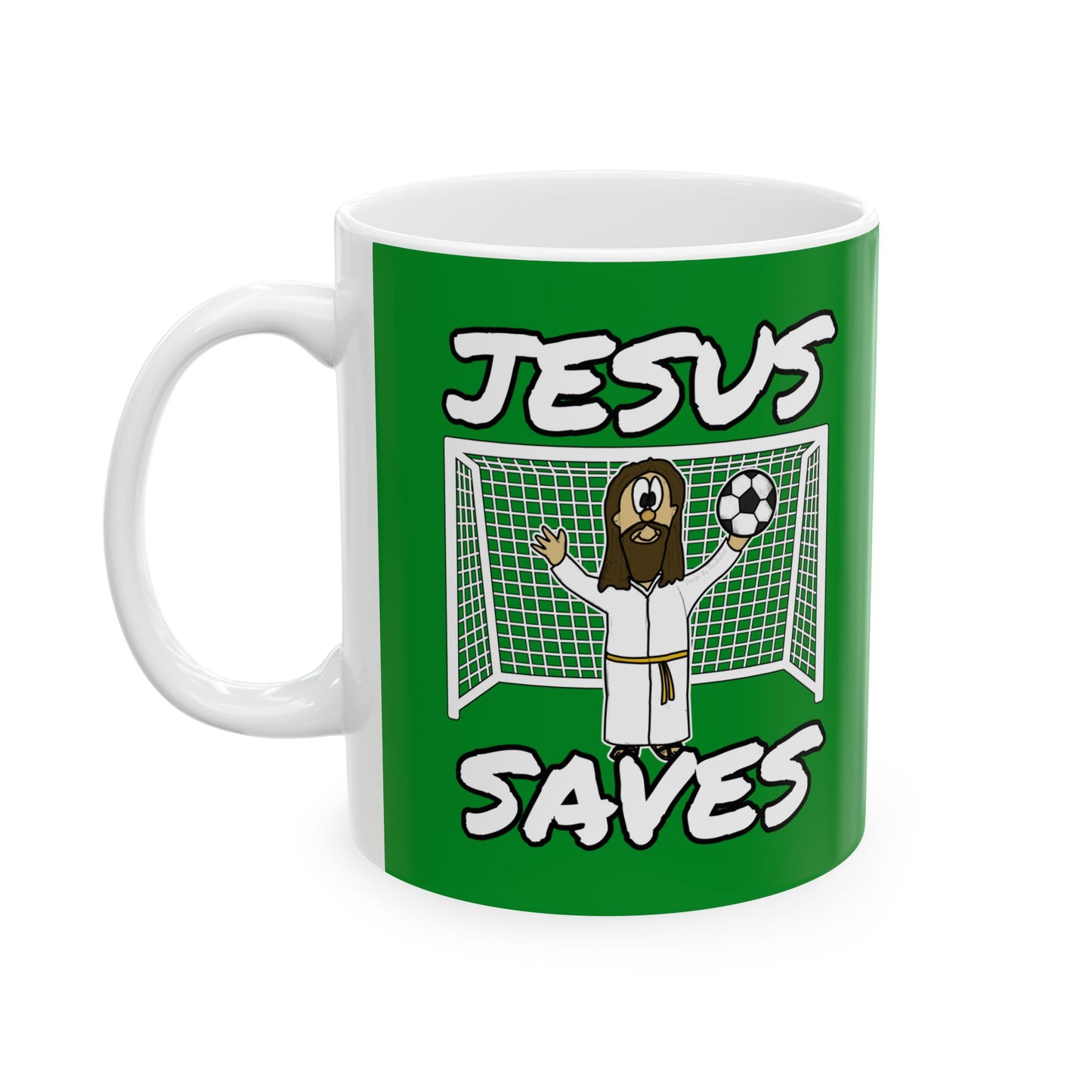 Christian Soccer Mug - Jesus Saves - Gift For Soccer Coach - Funny Church Mug (USA)
