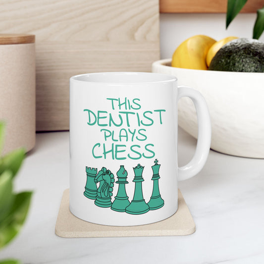 Dentist Chess Player Mug - This Dentist Plays Chess - Chess Gift For Dentist (USA)