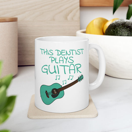 Dentist Acoustic Guitar Mug - This Dentist Plays Guitar - Guitarist Gift For Dentist (USA)