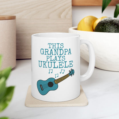Grandpa Ukulele Mug - This Grandpa Plays Ukulele - Father's Day Uke Player Gift (USA)