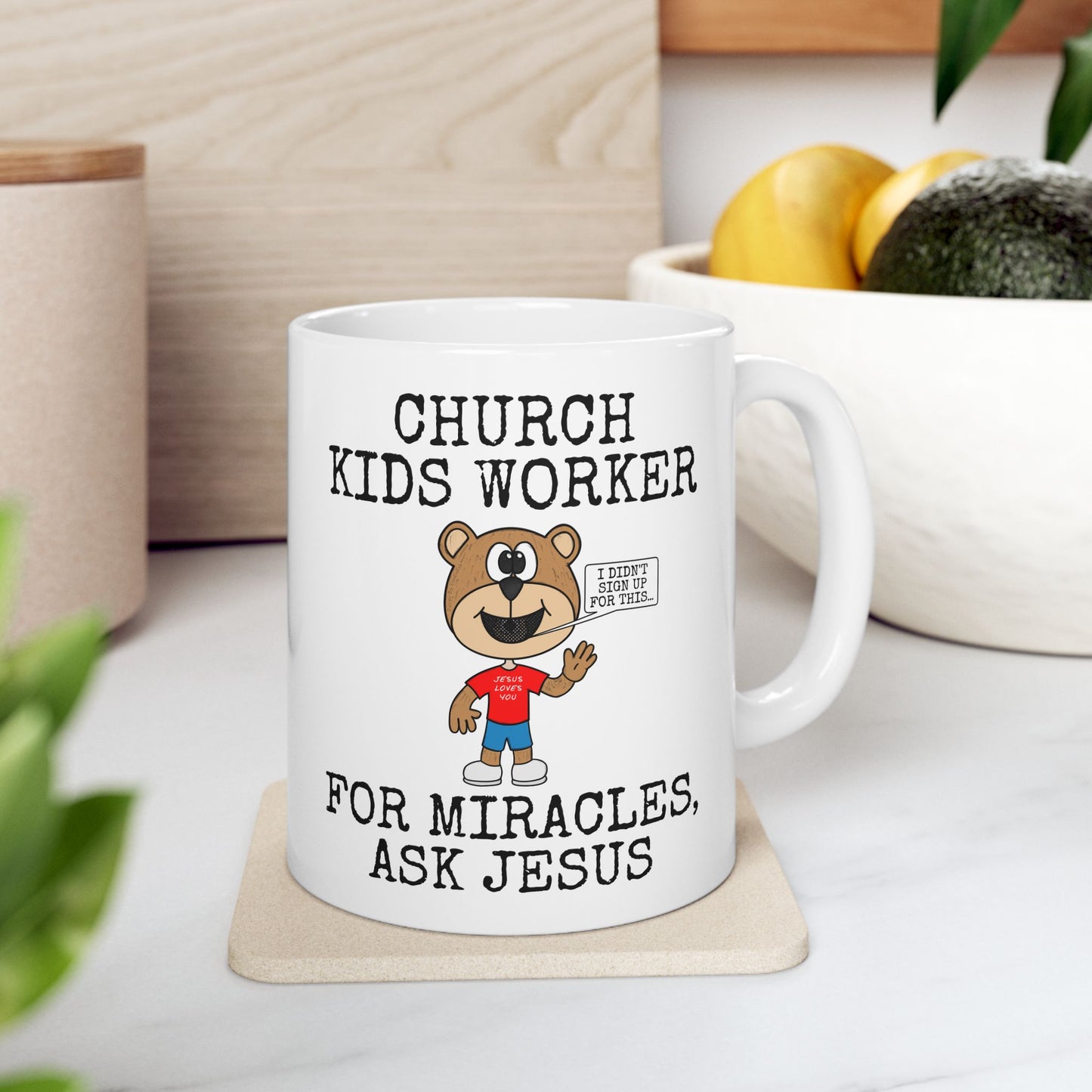 Funny Church Kids Ministry Mug - Church Kids Worker, For Miracles, Ask Jesus - Sunday School Teacher Gift (USA)