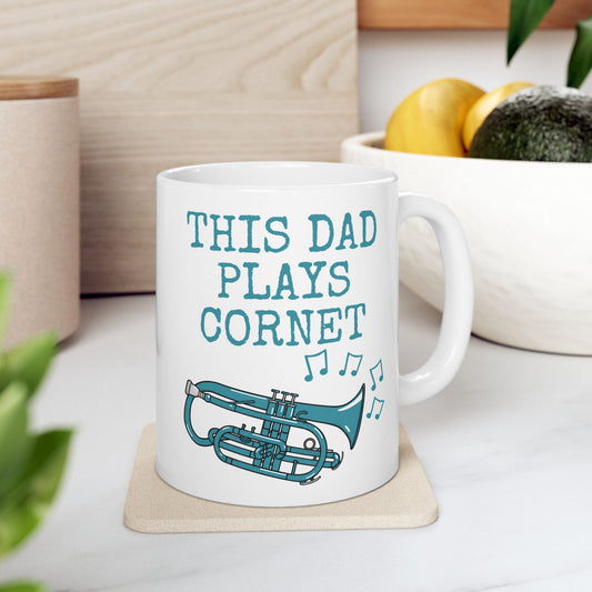 Dad Cornet Player Mug - This Dad Plays Cornet - Father's Day Brass Musician Gift (USA)