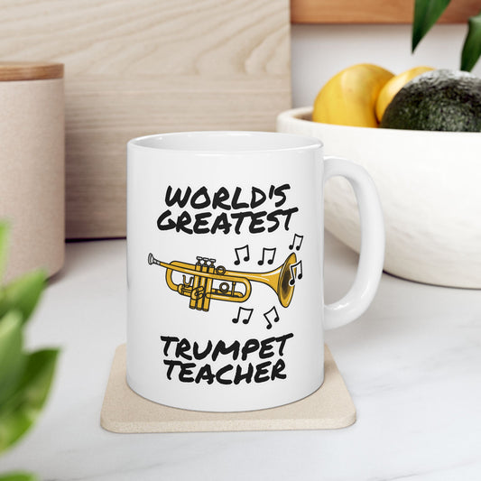 Trumpet Teacher Mug - World's Greatest Trumpet Teacher - Brass Teacher Gift (USA)