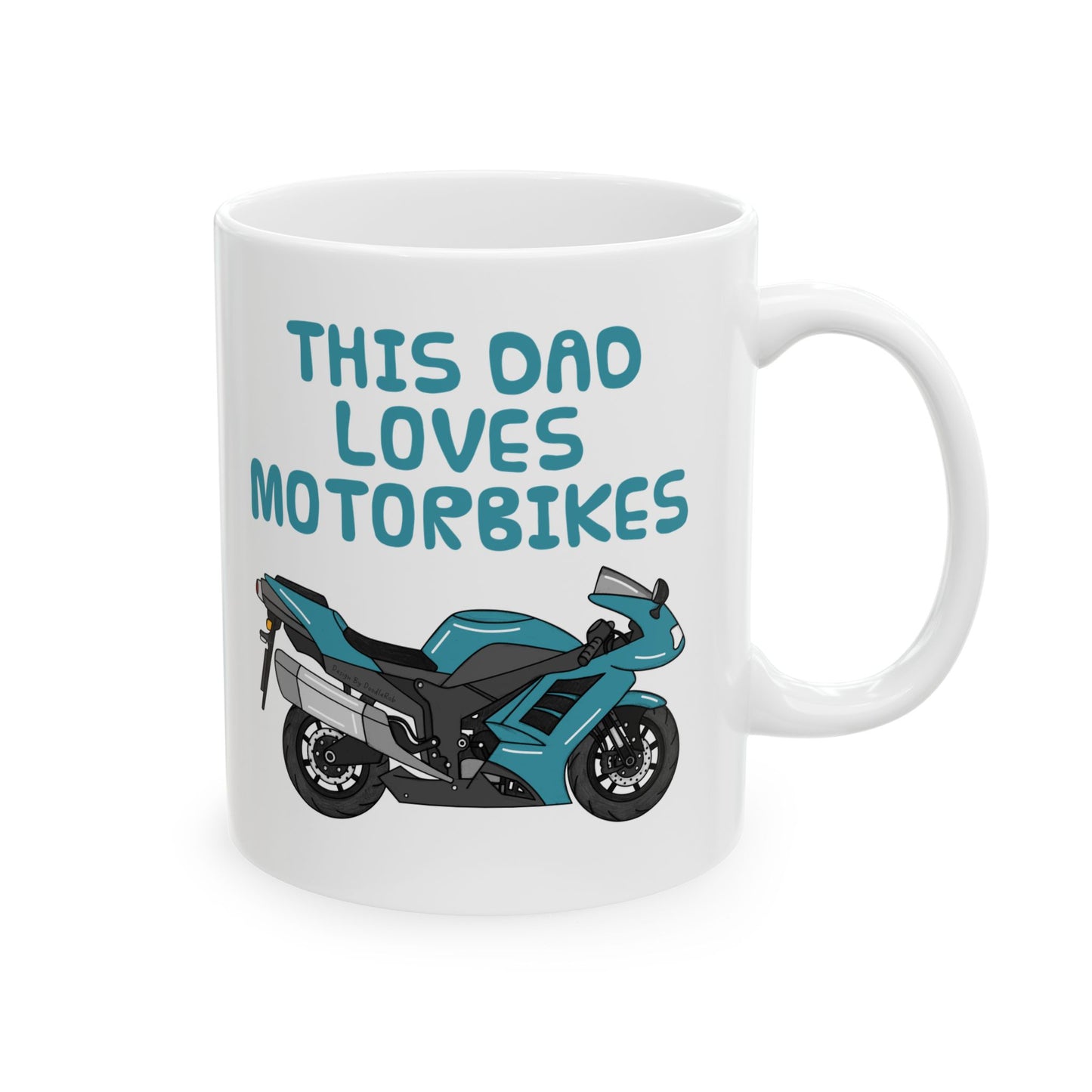 Dad Biker Mug - This Dad Loves Motorbikes - Motorcycle Enthusiast Gift For Dad (USA)