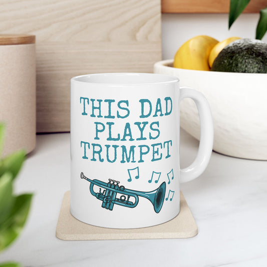 Dad Trumpet Mug - This Dad Plays Trumpet - Father's Day Brass Musician Gift (USA)