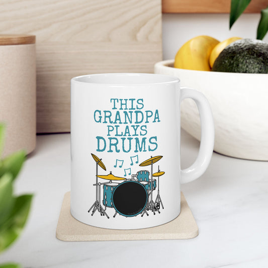 Grandpa Drummer Mug - This Grandpa Plays Drums - Father's Day Drummer Gift (USA)
