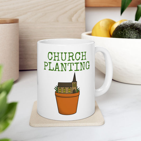 Church Planting Mug - Gift For Pastor - Funny Church Mug - Christian Gardening Gift (USA)