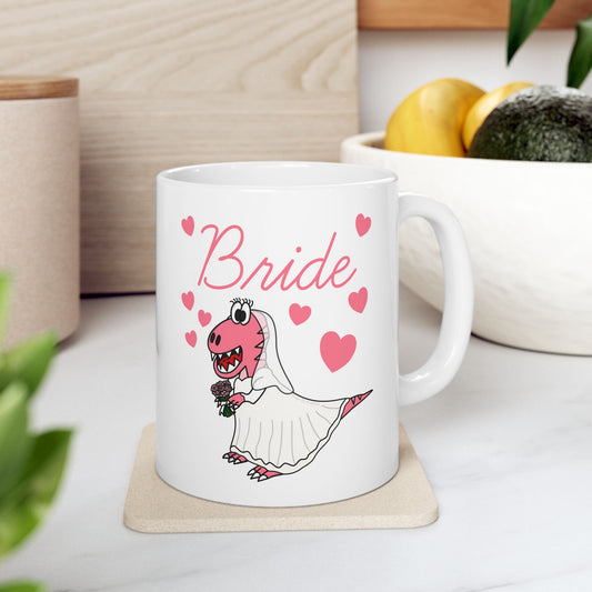 Dinosaur Wedding Gift - T-Rex Bride Mug - Wedding Planner Mug - Funny Bachelorette Gift (USA)