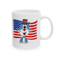 Cat USA Flag Mug - Patriotic Cat Mug - 4th July Cat Lover Gift