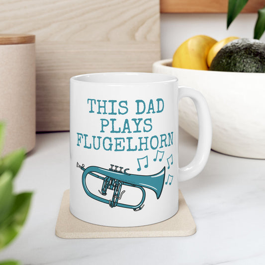 Dad Flugelhorn Mug - This Dad Plays Flugelhorn - Father's Day Brass Musician Gift (USA)