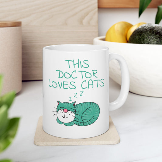 Doctor Cat Mug - This Doctor Loves Cats - Cat Gift For Doctor (USA)
