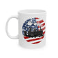 Steam Train USA Flag Mug - Patriotic Railroad Enthusiast Mug - 4th July Gift For Boy