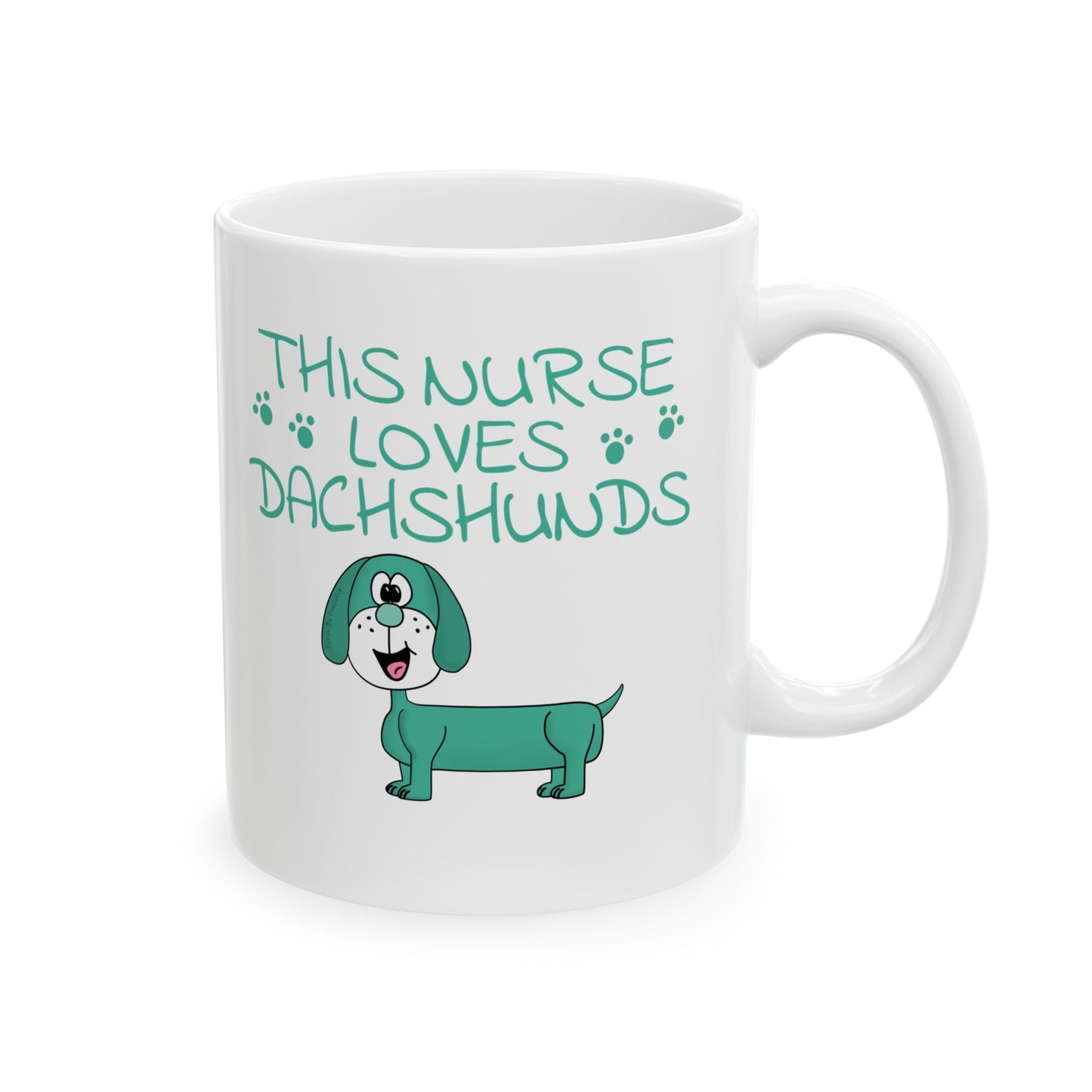 Nurse Dachshund Dog Mug - This Nurse Loves Dachshunds - Cute Dog Gift For Nurse (USA)