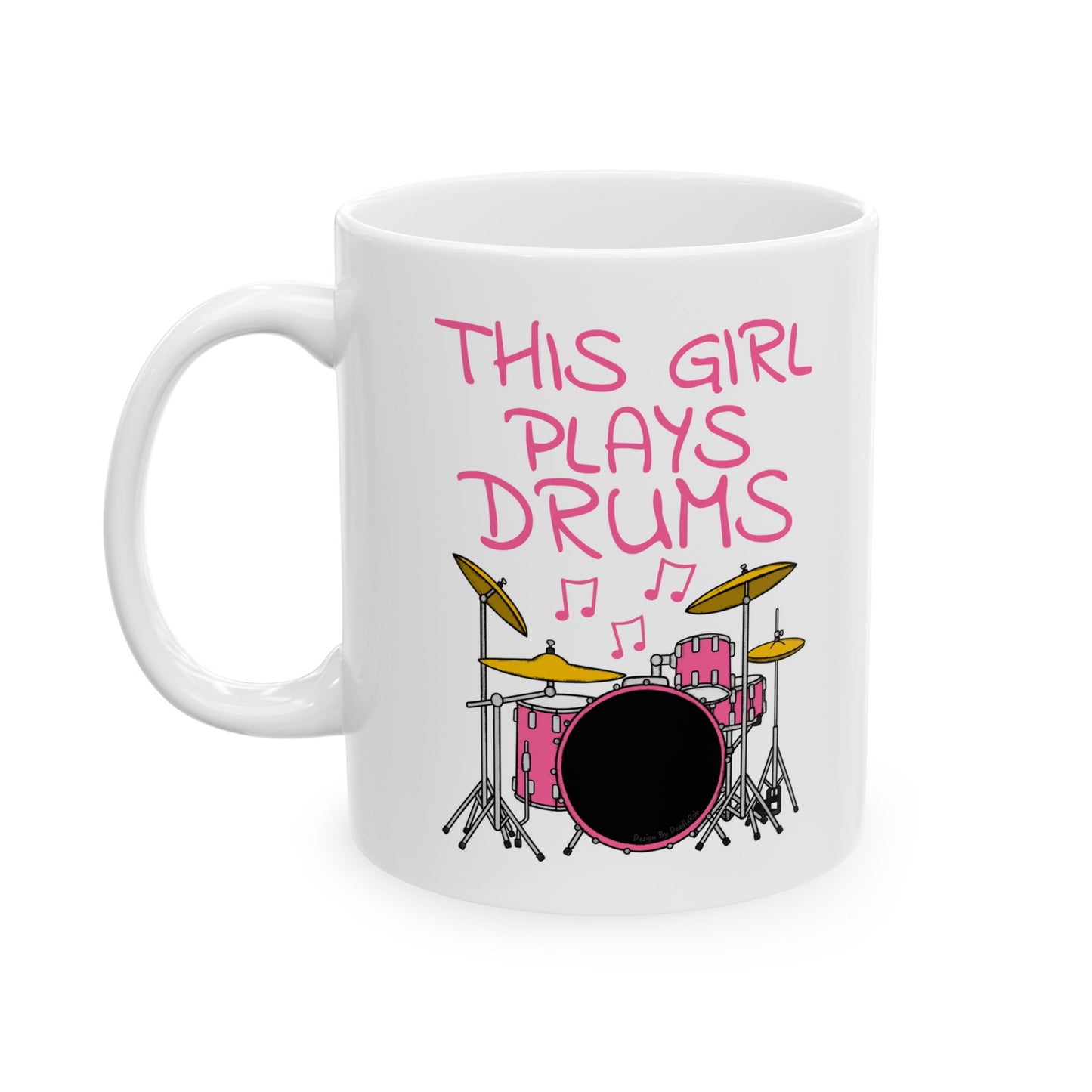 Girl's Drum Kit Mug - This Girl Plays Drums - Female Drummer - Musician Gift For Her (USA)