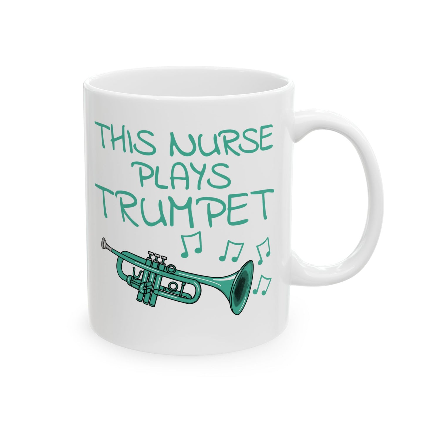 Nurse Trumpet Mug - This Nurse Plays Trumpet - Brass Musician Gift For Nurse (USA)