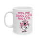 Christian Cat Mug For Women - This Girl Loves Jesus And Cats - Gift For Cat Lover - Cute Church Mug (USA)