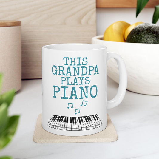 Grandpa Piano Mug - This Grandpa Plays Piano - Father's Day Pianist Gift (USA)