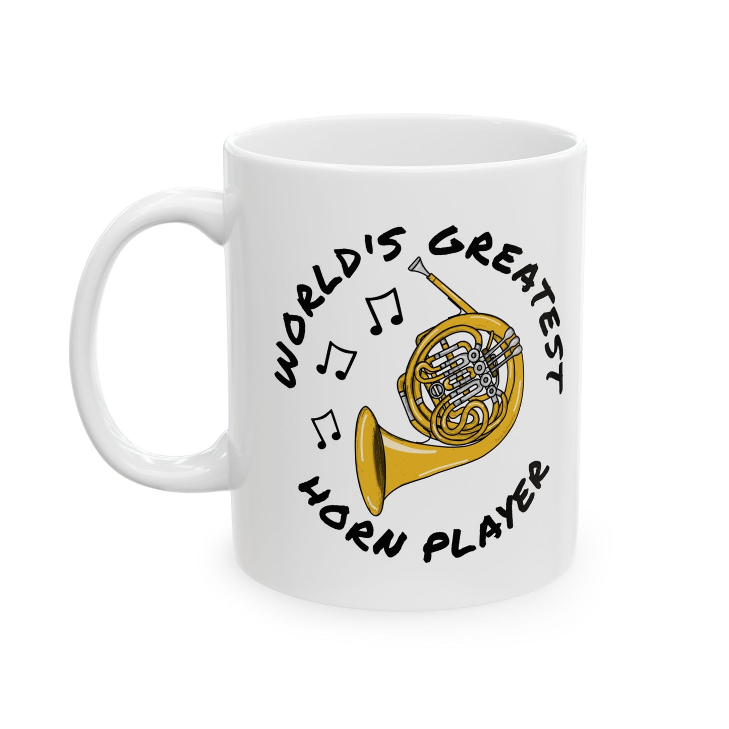 French Horn Mug - World's Greatest Horn Player - Brass Musician Gift (USA)