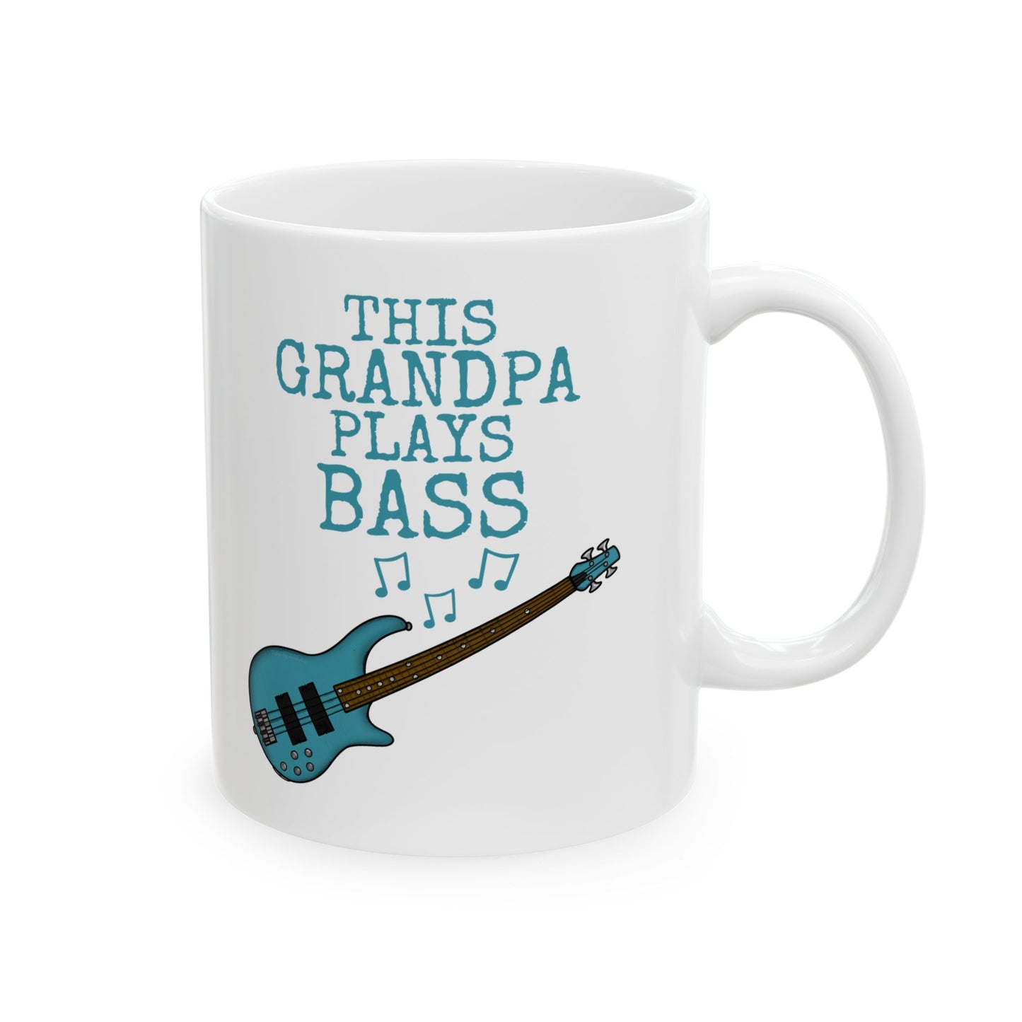Grandpa Bass Guitar Mug - This Grandpa Plays Bass - Father's Day Bassist Gift (USA)