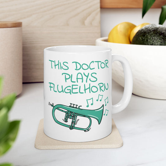 Doctor Flugelhorn Mug - This Doctor Plays Flugelhorn - Brass Musician Gift For Doctor (USA)