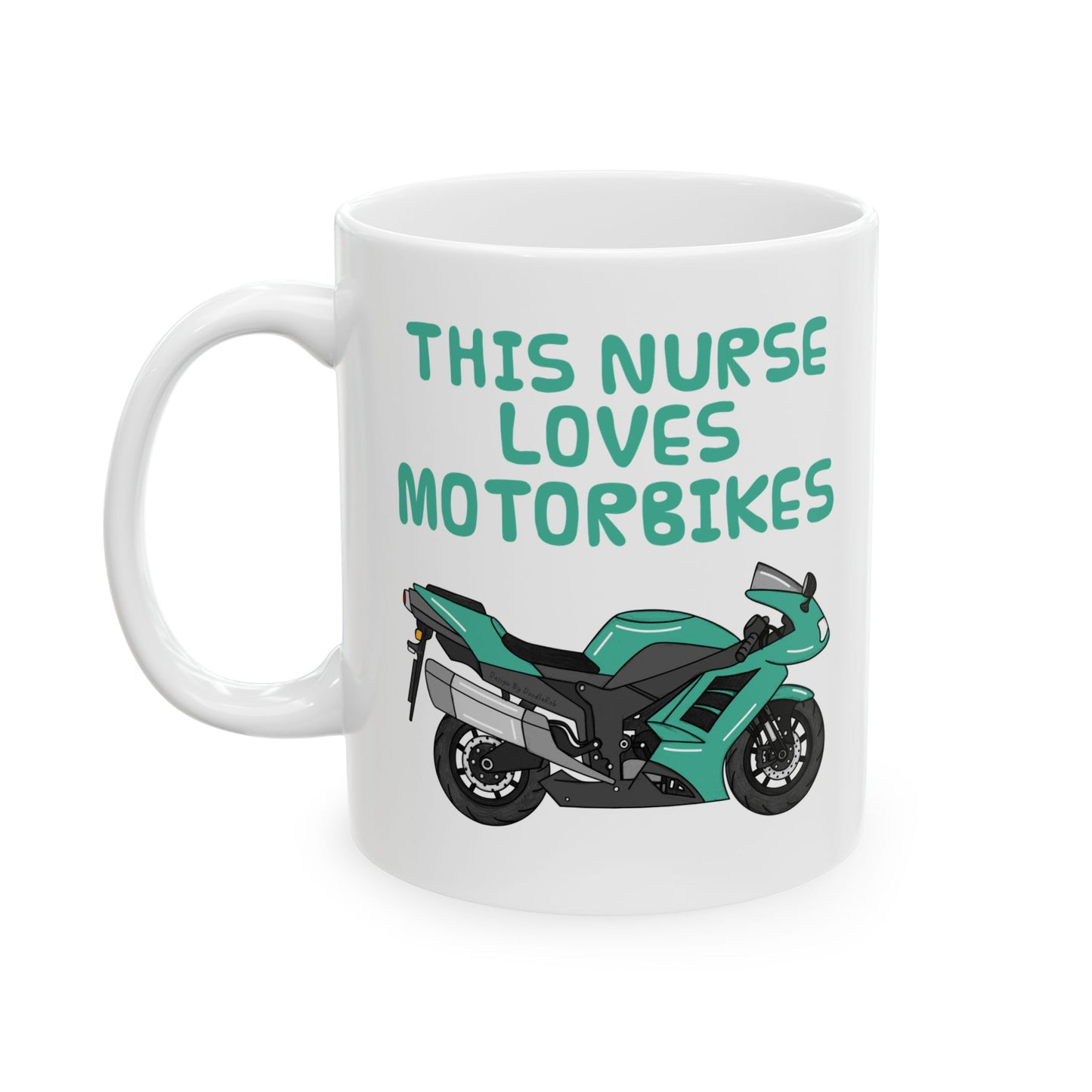 Nurse Biker Mug - This Nurse Loves Motorbikes - Motorcycle Enthusiast Gift For Nurse (USA)