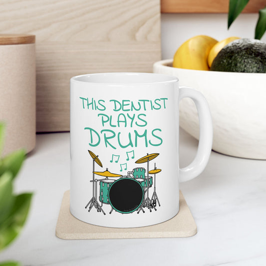 Dentist Drummer Mug - This Dentist Plays Drums - Drummer Gift For Dentist (USA)